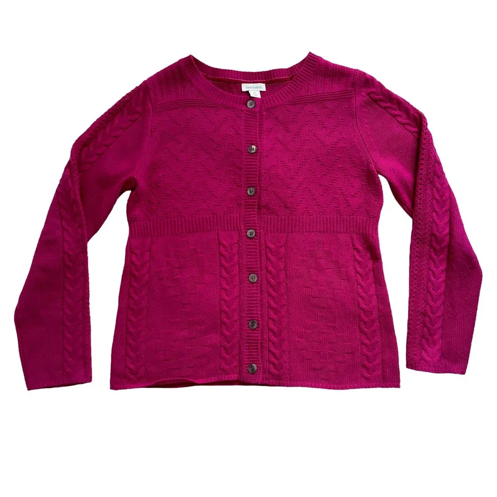 SUNDANCE VILLA CABLE KNIT SWEATER CARDIGAN WOMEN SIZE MEDIUM